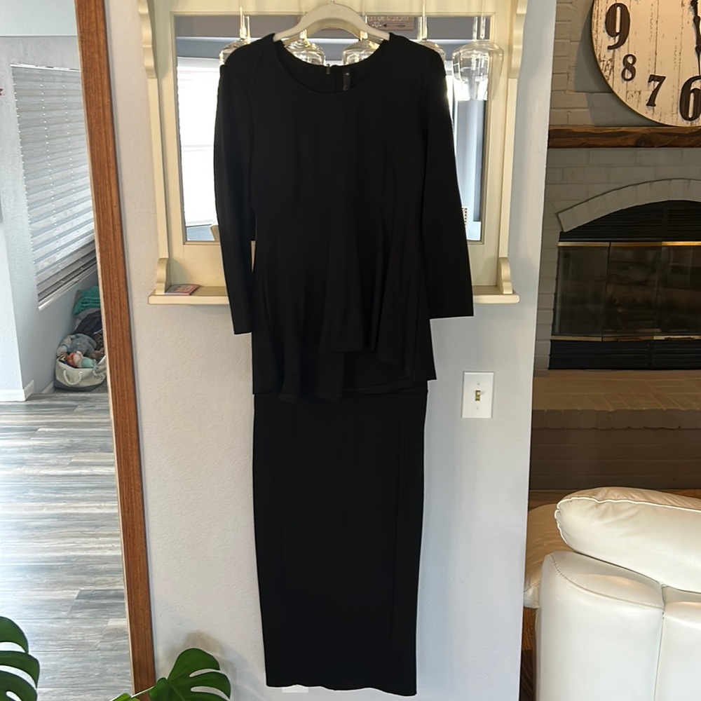 Melissa McCarthy Seven7 Stretch Ponte Pencil Skirt and Peplum Top.